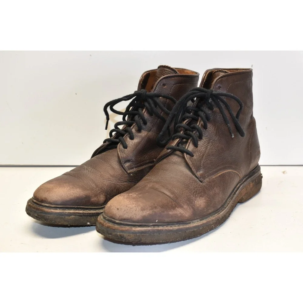 Frye Corey Lace-Up Leather Boots Dark Brown Mens Size 10.5D Chukka Gum‎ Soles